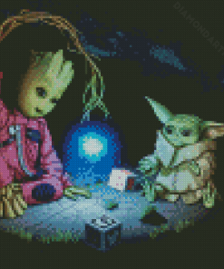 Groot And Baby Yoda Diamond Painting