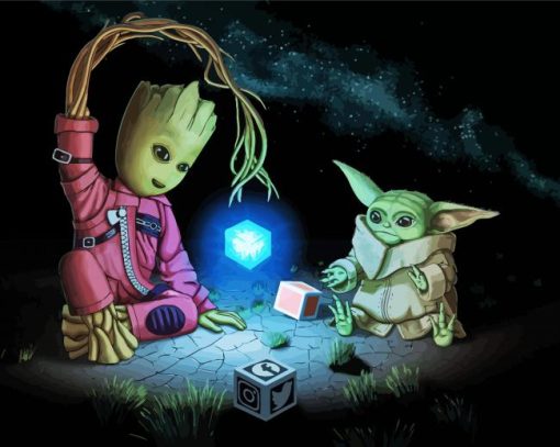 Groot And Baby Yoda Diamond Painting