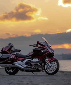 Honda Gold Wing Motorcycle At Sunset Diamond Painting