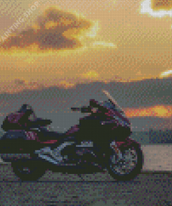 Honda Gold Wing Motorcycle At Sunset Diamond Painting