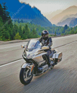 Honda Gold Wing Motorcycle On Road Diamond Painting