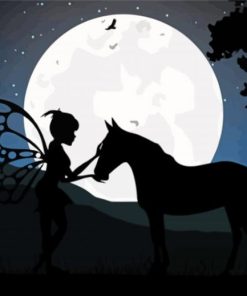 Horse And Fairy Silhouette Diamond Painting