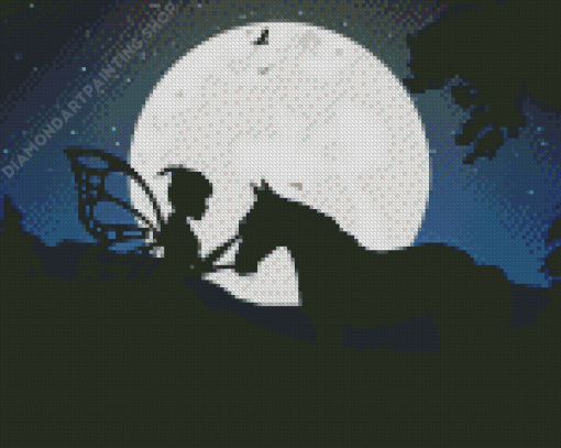 Horse And Fairy Silhouette Diamond Painting