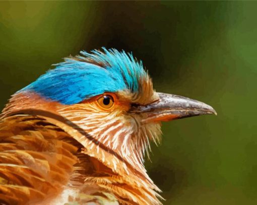 Indian Roller Bird Head Diamond Painting