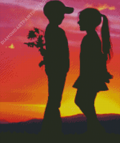 Little Couple Silhouette Diamond Painting