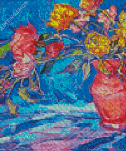 Peonies And Ranunculus Vase Art Diamond Painting