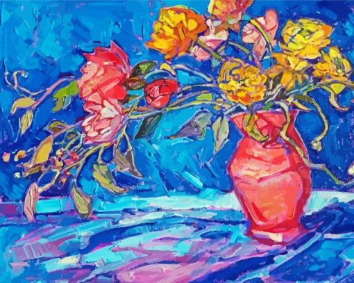 Peonies And Ranunculus Vase Art Diamond Painting