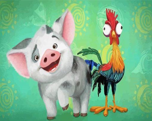 Aesthetic Hei Hei And Pua Diamond Painting