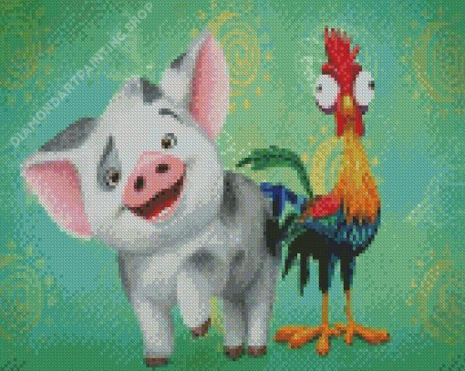 Aesthetic Hei Hei And Pua Diamond Painting