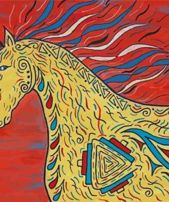 Aesthetic Tribal Horses Art Diamond Painting