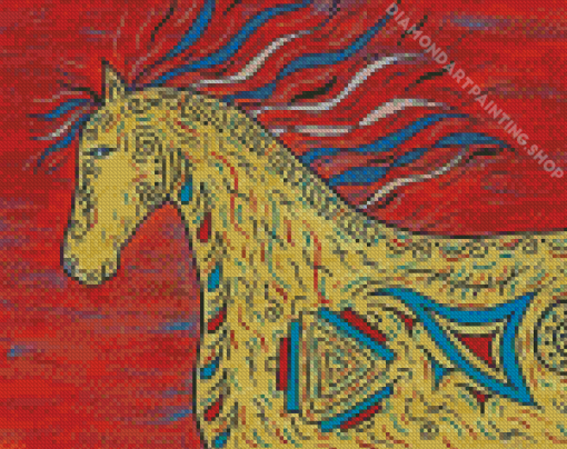 Aesthetic Tribal Horses Art Diamond Painting