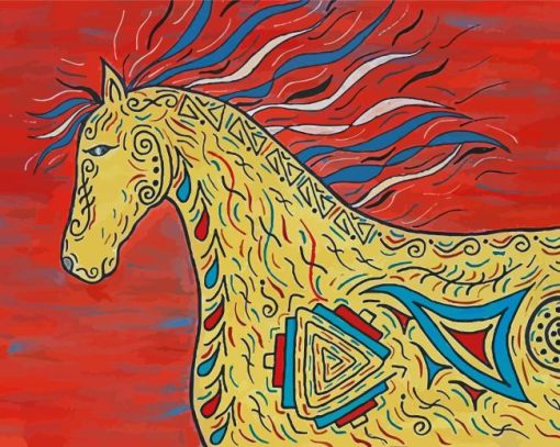 Aesthetic Tribal Horses Art Diamond Painting