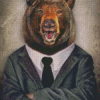 Aesthetic Bear In A Suit Diamond Painting