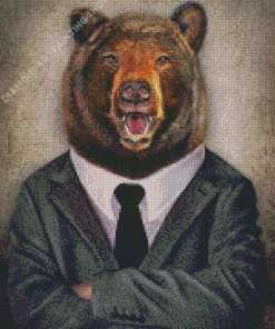 Aesthetic Bear In A Suit Diamond Painting