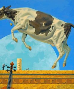 Animal Cow Jumping Over The Moon Diamond Painting