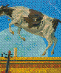 Animal Cow Jumping Over The Moon Diamond Painting