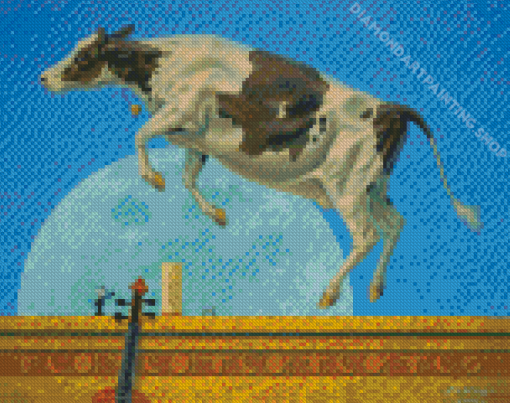 Animal Cow Jumping Over The Moon Diamond Painting