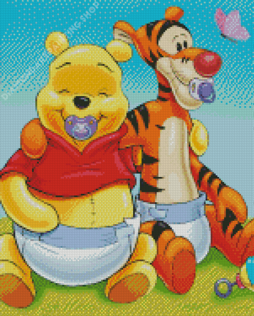 Baby Winnie The Pooh And Tigger Diamond Painting