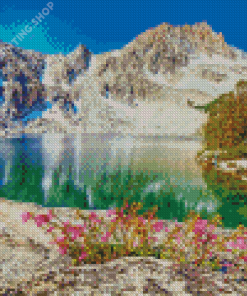 Beautiful Midnight Lake Landscape Diamond Painting