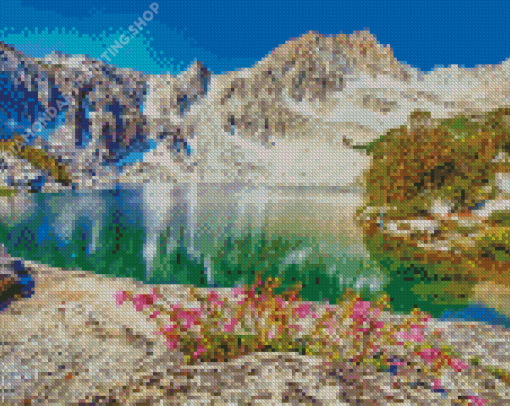 Beautiful Midnight Lake Landscape Diamond Painting