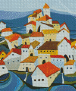 Beautiful Abstract Houses Diamond Painting