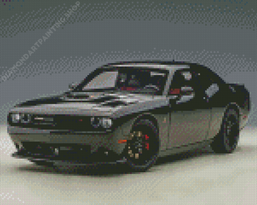 Black Dodge Challenger Scat Diamond Painting