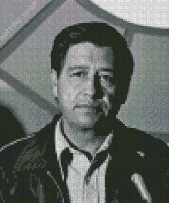 Black And White Cesar Chavez Diamond Painting