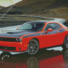 Black And Red Dodge Challenger Scat Diamond Painting