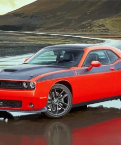 Black And Red Dodge Challenger Scat Diamond Painting