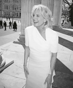 Black And White Jill Biden Diamond Painting