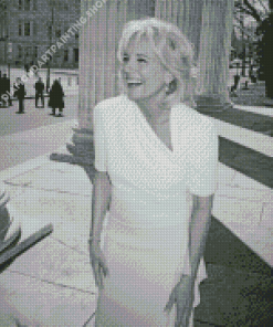 Black And White Jill Biden Diamond Painting