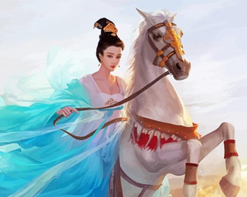 Chinese Princess With Horse Diamond Painting