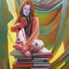 Girl And Books Jimmy Lawlor Diamond Painting