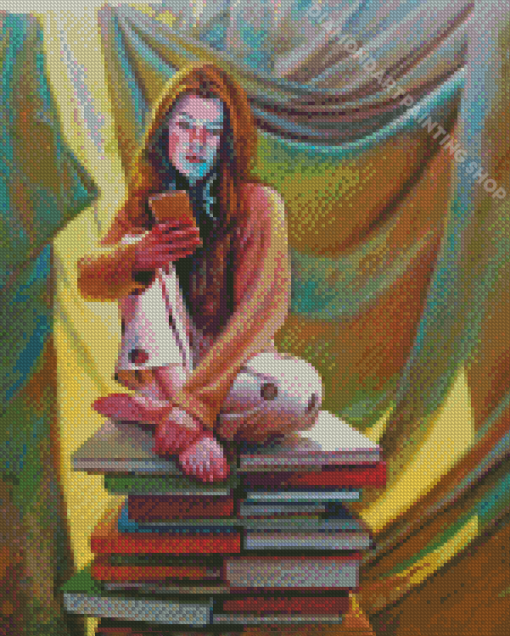 Girl And Books Jimmy Lawlor Diamond Painting