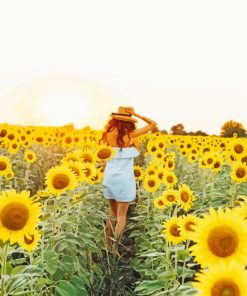 Girl In Sunflower Field Diamond Painting