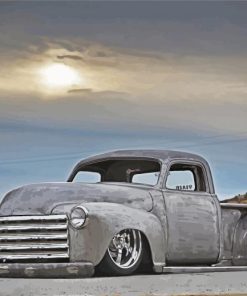 Grey Classic Chevy Truck Diamond Painting