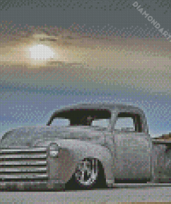 Grey Classic Chevy Truck Diamond Painting