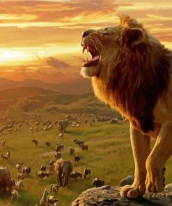 Lion Sunset Animal Diamond Painting