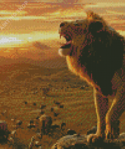 Lion Sunset Animal Diamond Painting