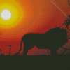 Lion Sunset Silhouette Diamond Painting