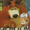 Lovely Masha And The Bear Diamond Painting