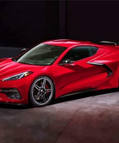 Red C8 Corvette Car Diamond Painting