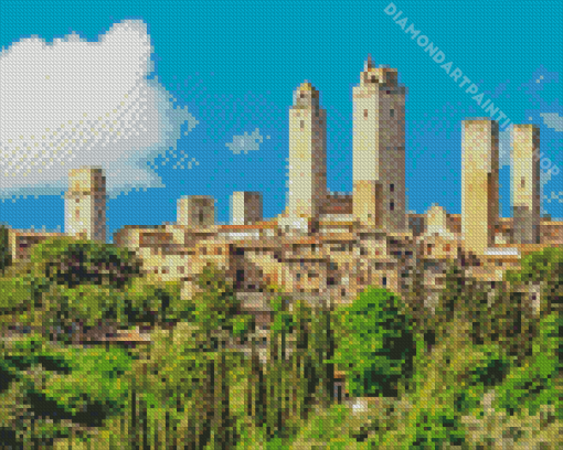 San Gimignano Towers Diamond Painting