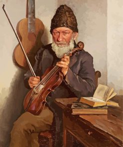 Vintage Old Violinist Man Diamond Painting