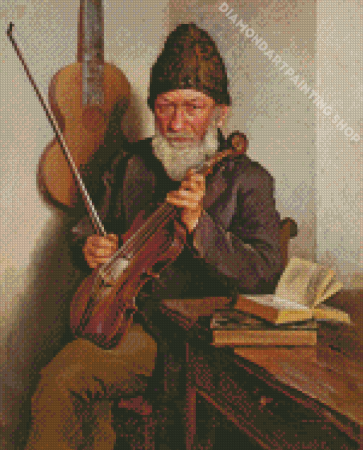 Vintage Old Violinist Man Diamond Painting