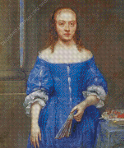 Woman In Blue Dress Diamond Painting