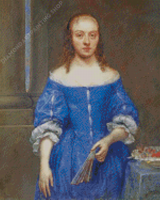 Woman In Blue Dress Diamond Painting