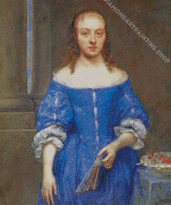 Woman In Blue Dress Diamond Painting