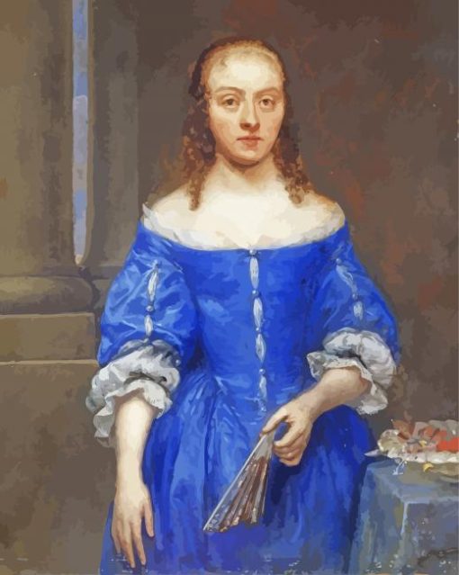 Woman In Blue Dress Diamond Painting