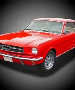 Aesthetic Red Mustang Diamond Painting